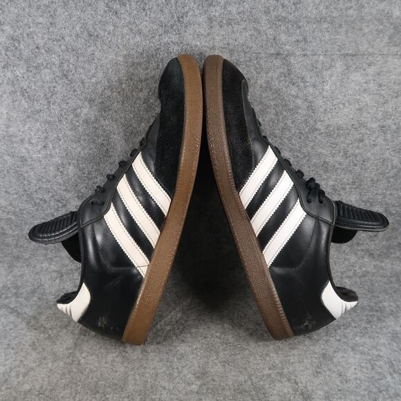 Adidas Shoes Mens 9.5 Samba Sneaker Leather Lifestyle Black White Casual Trainer - Picture 11 of 16